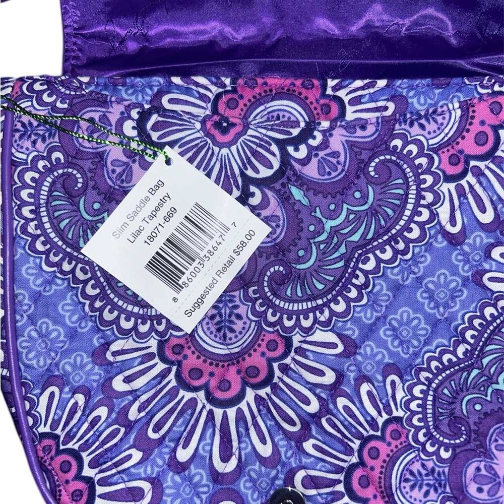Vera Bradley Purple and Pink Paisley Crossbody Bag - Picture 4 of 4
